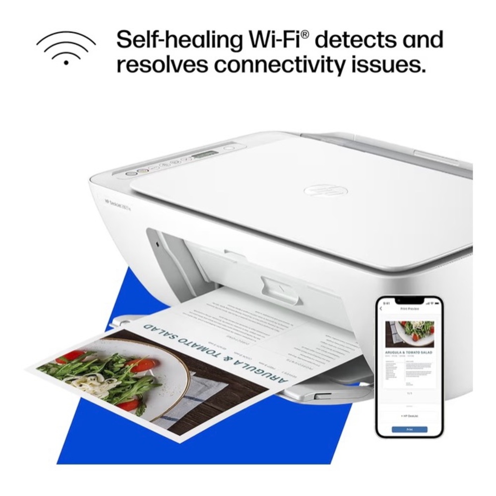 HP White DeskJet 2827e All-in-One Printer - Picture 13 of 16